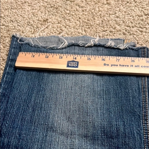 Abercrombie & Fitch Blue Straight Leg Jeans with Distressed Details 335 - Picture 3 of 17